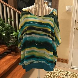Multi Colored Dolman Top